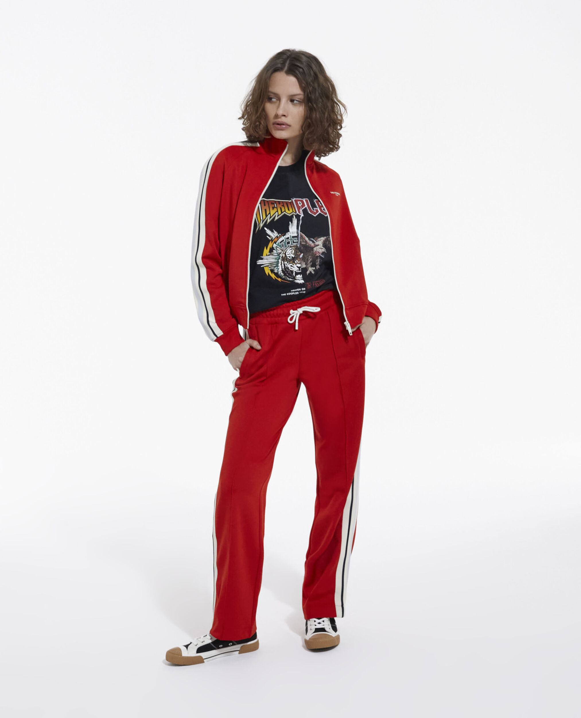 Straight-cut red joggers, RED, hi-res image number null