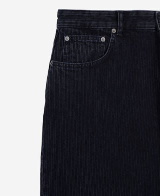The Kooples MEN BLACK WASHED black ribbed-effect baggy jeans
