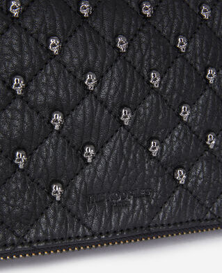 The Kooples WOMEN BLACK medium heritage pouch in black leather