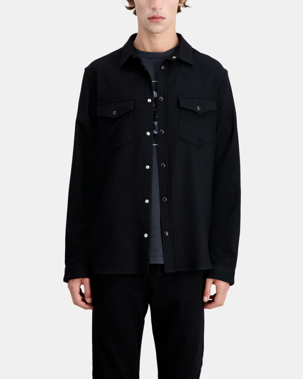 The Kooples H BLACK black flannel shirt