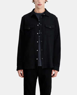 The Kooples H BLACK black flannel shirt