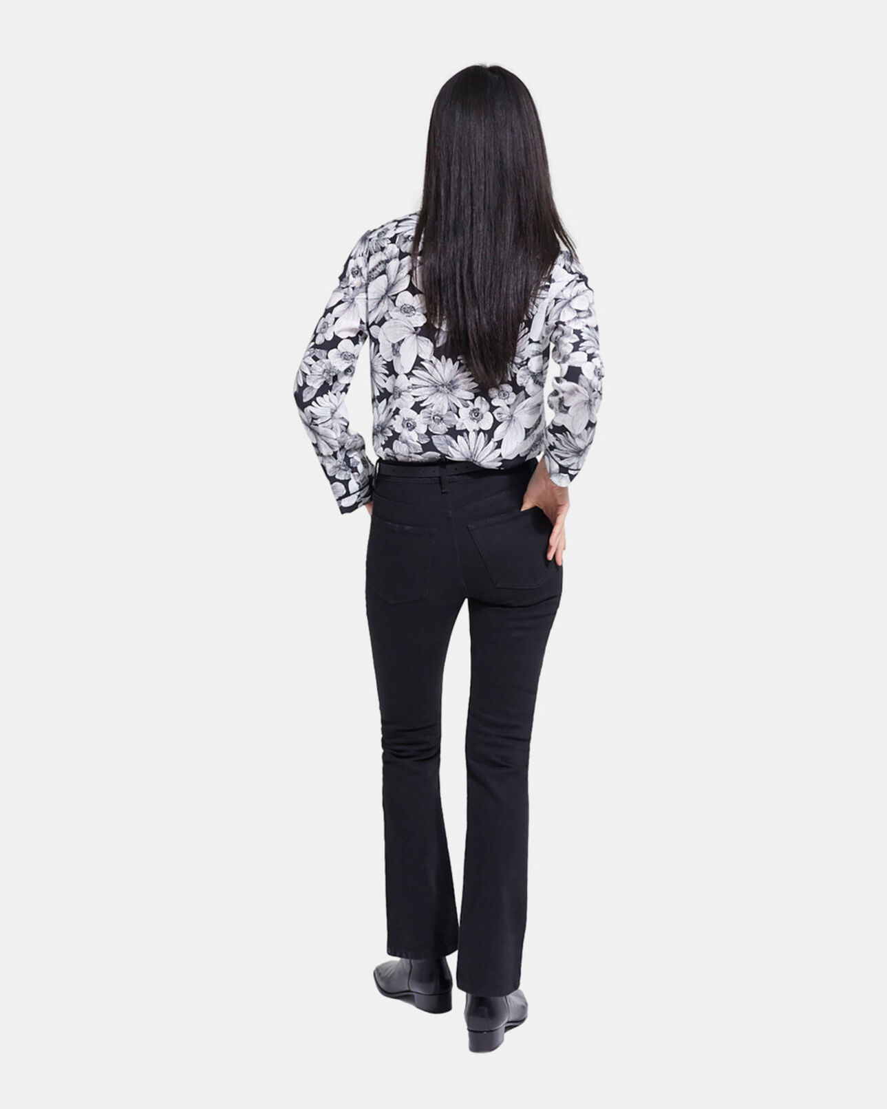 The Kooples WOMEN BLACK WHITE floral silk shirt