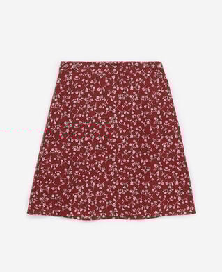 The Kooples WOMEN BURGUNDY flowing burgundy short skirt with print
