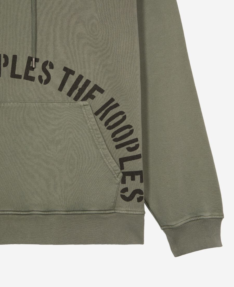 The Kooples H KAKI hooded sweatshirt with khaki screen print
