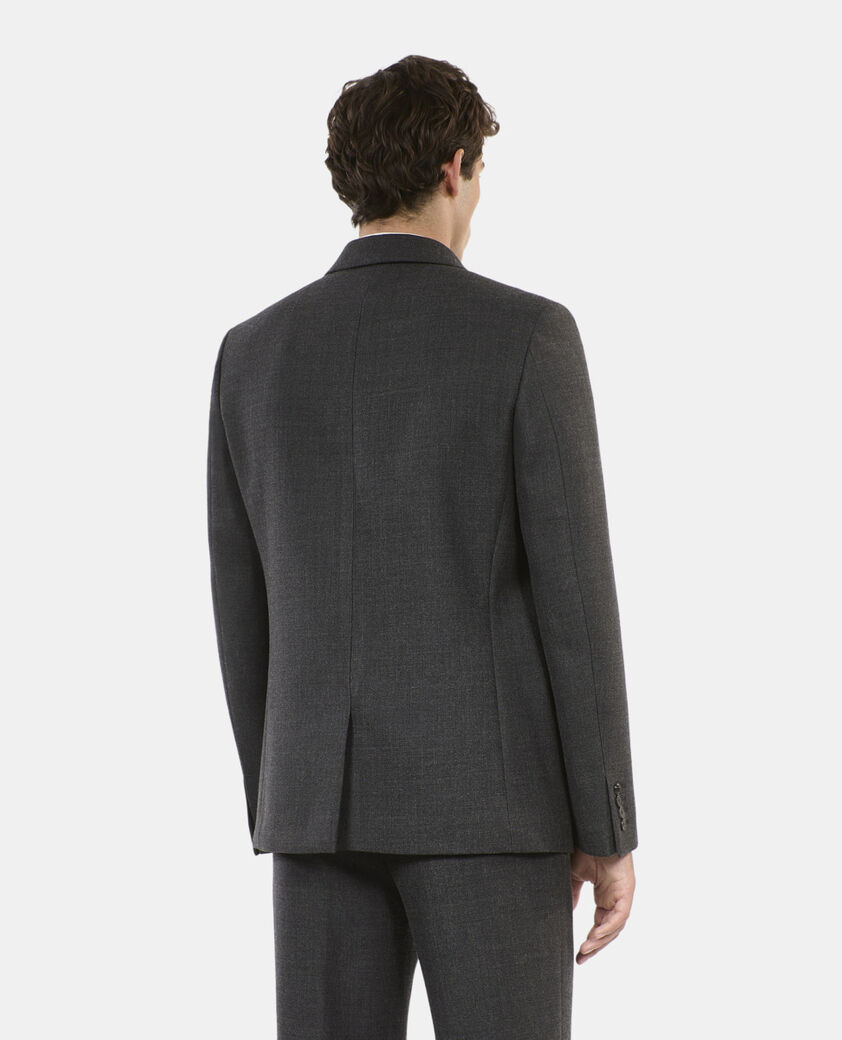 The Kooples HOMME BLACK GREY veste de costume en laine m&eacute;lang&eacute;e grise