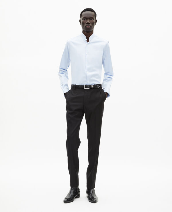 The Kooples HOMME BLACK pantalon de costume en laine ajusté noir