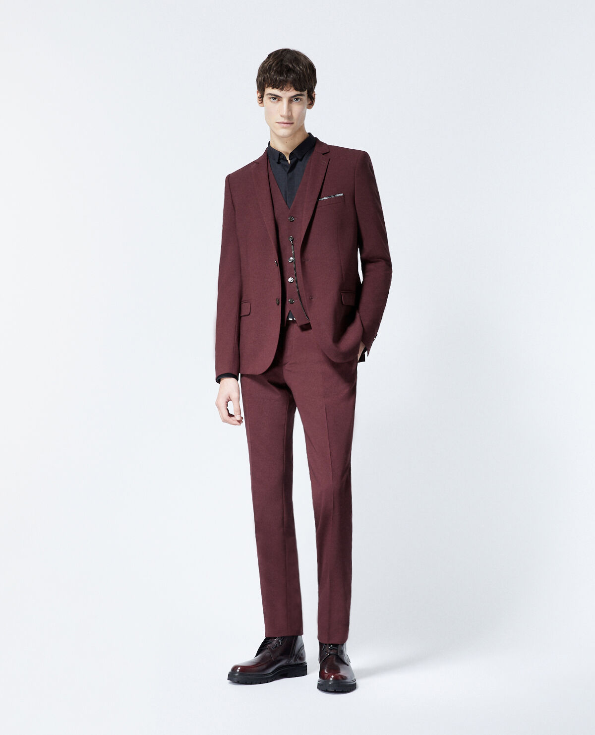 Pantalon costume bordeaux discount