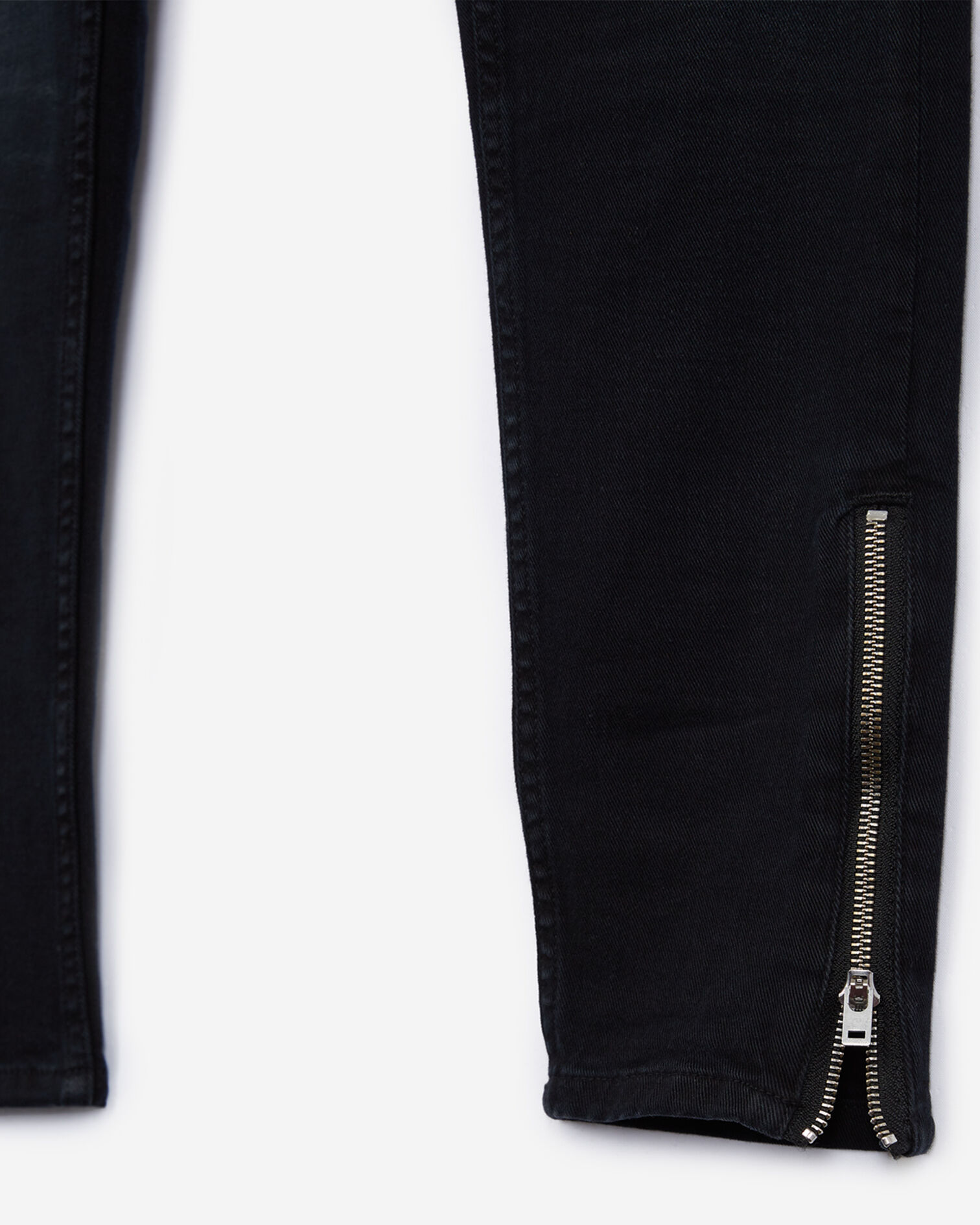 Black skinny jeans with zips at the bottom of the legs, BLACK WASHED, hi-res image number null