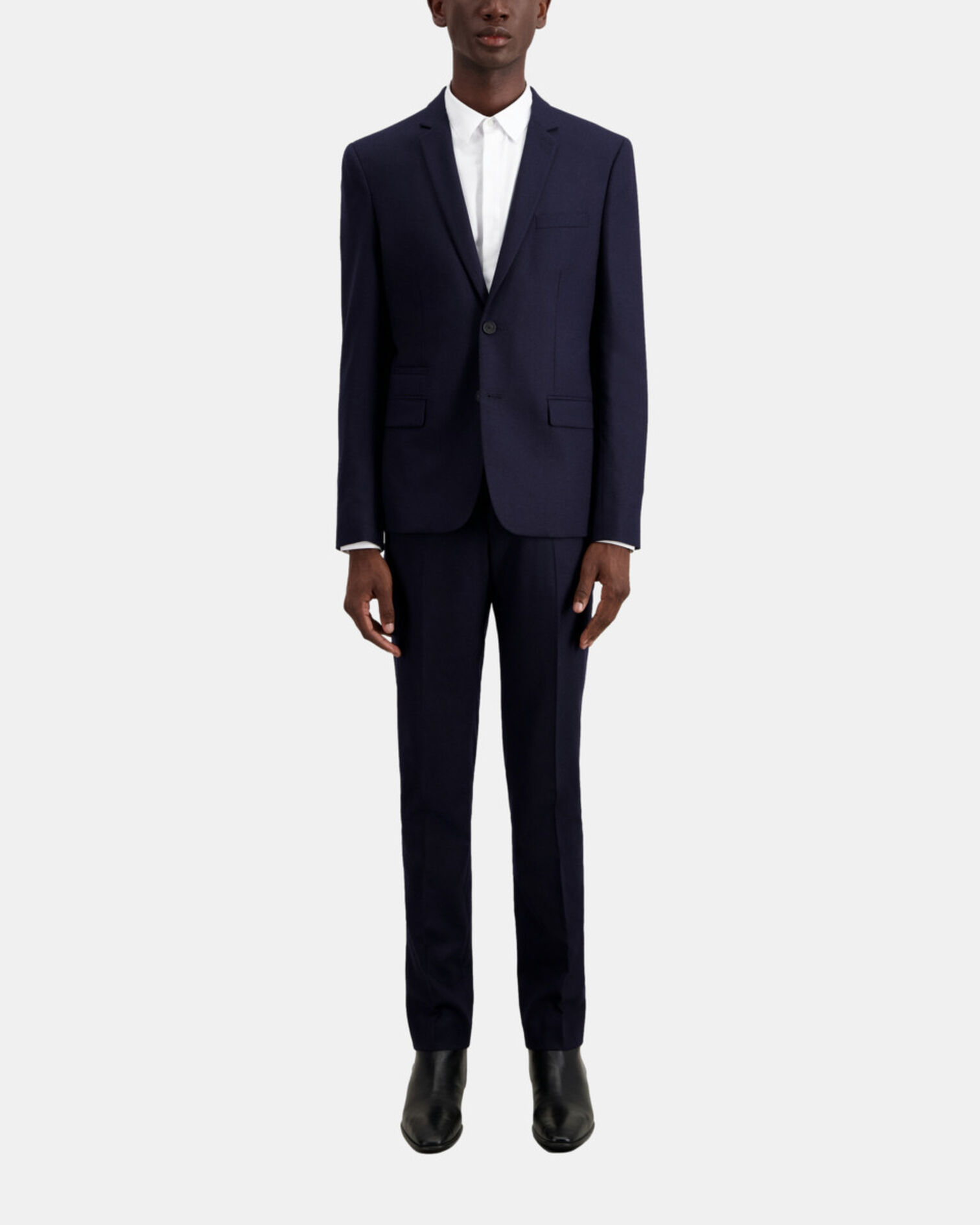 Veste de costume bleu marine en flanelle, NAVY, hi-res image number null