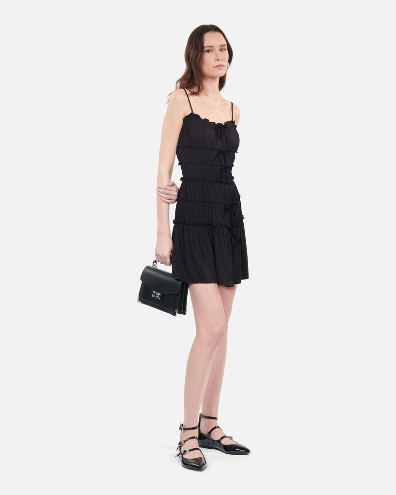 The Kooples MUJER BLACK vestido corto negro lazos
