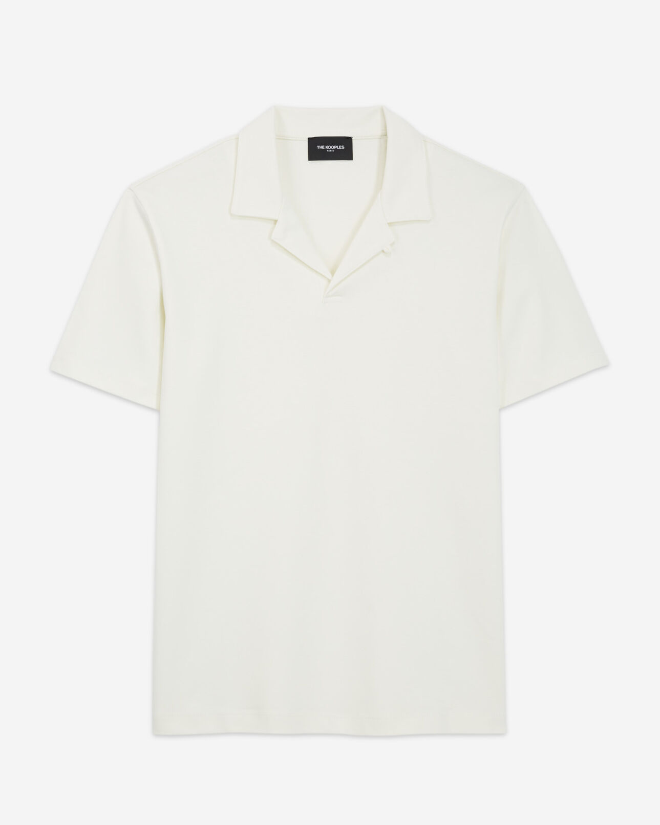 The Kooples MEN ECRU ecru short-sleeved polo with cuban collar