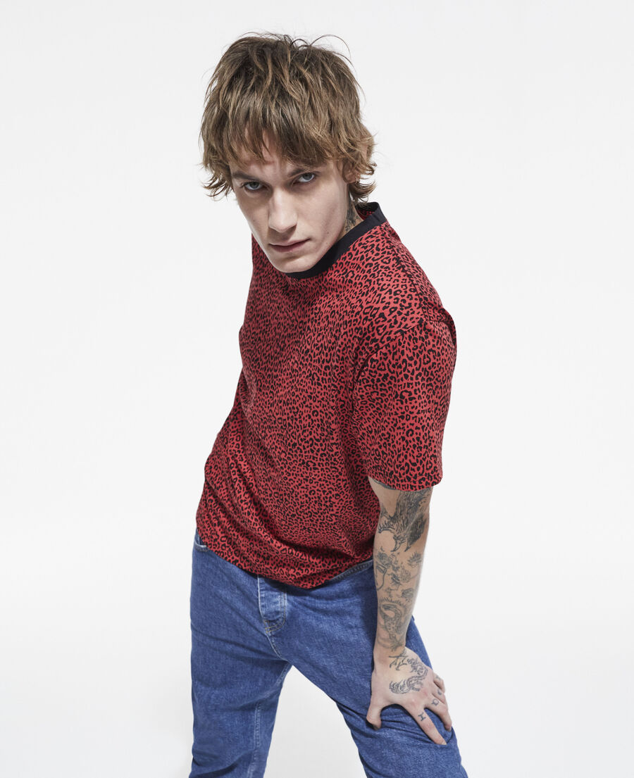 red leopard print t-shirt