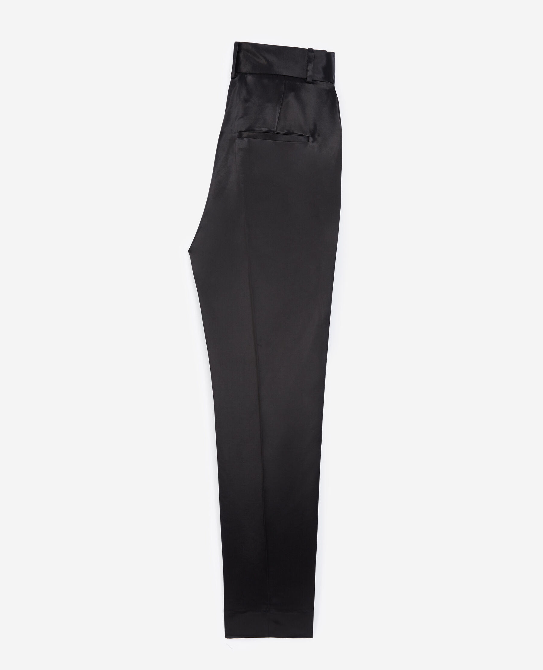 Fitted black satin pants