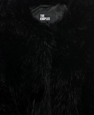 The Kooples WOMEN BLACK black fur-effect short coat