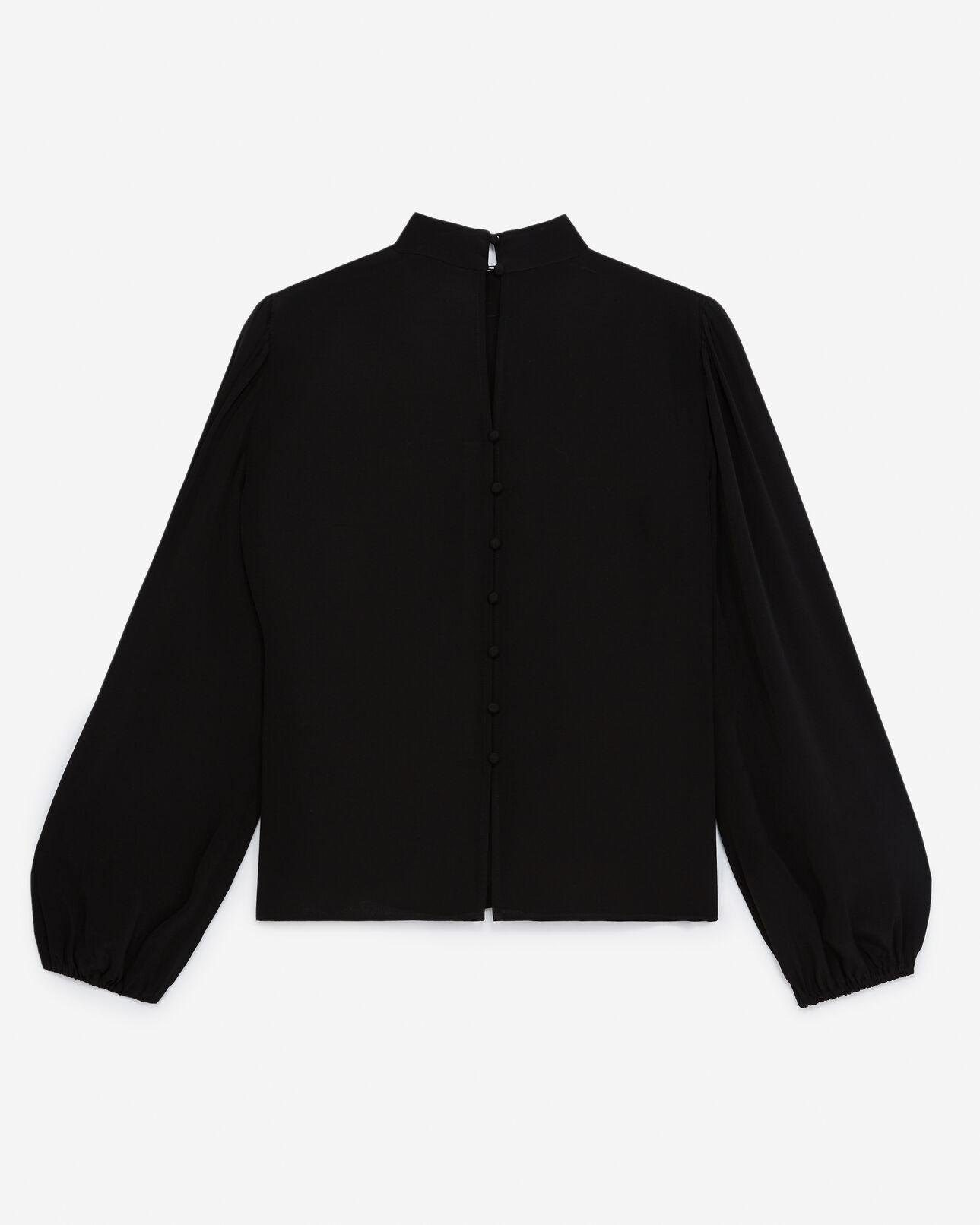The Kooples FEMME BLACK top fluide noir col montant