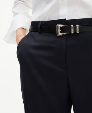 The Kooples F NAVY straight navy wool pants