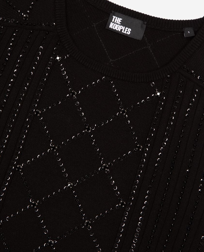 The Kooples FEMME BLACK pull avec strass et perles noir
