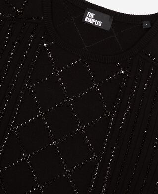 The Kooples FEMME BLACK pull avec strass et perles noir