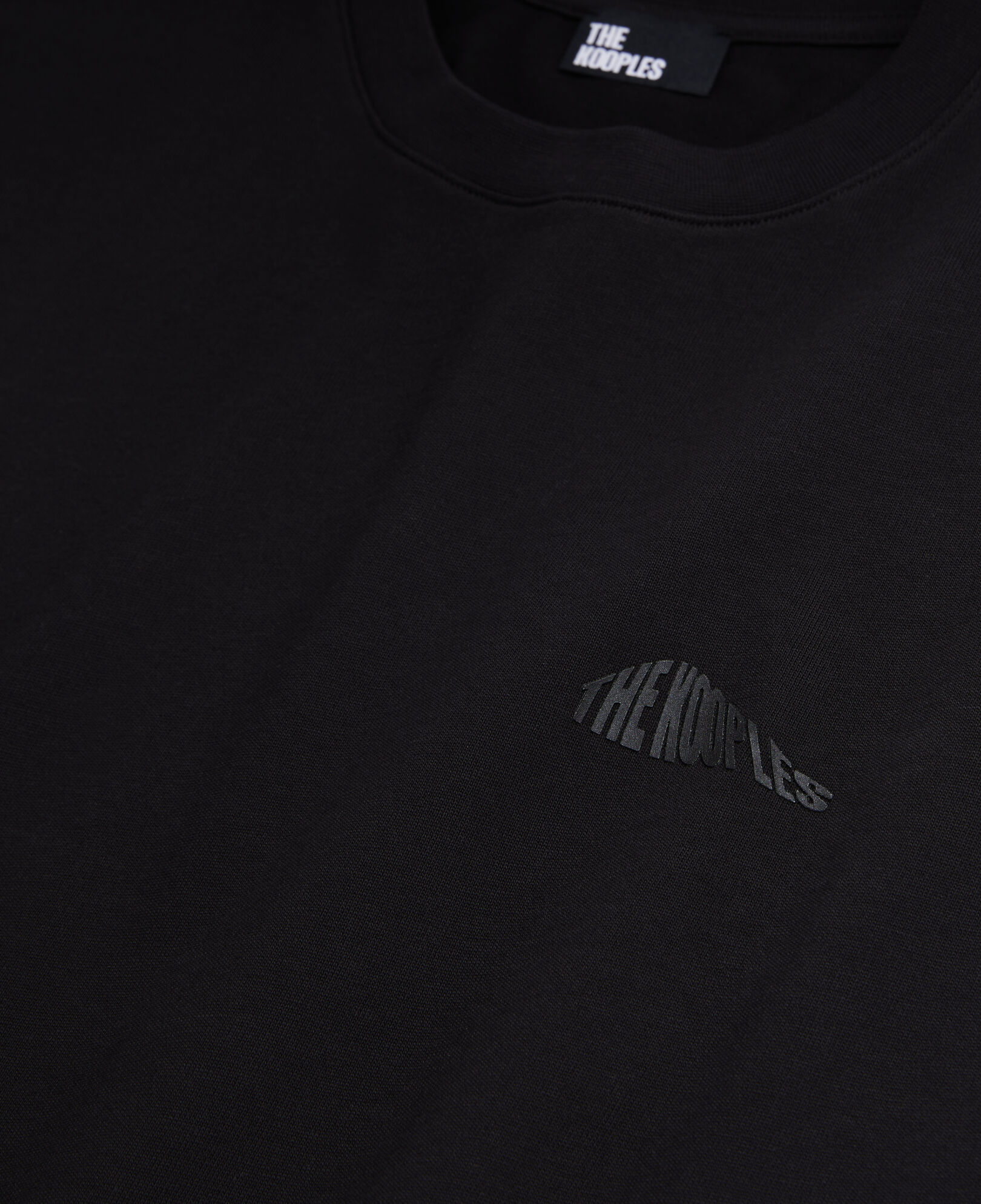 The Kooples MEN BLACK men's black t-shirt with graphic logo serigraphy