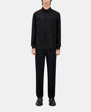 The Kooples H BLACK black jacquard shirt with palm trees