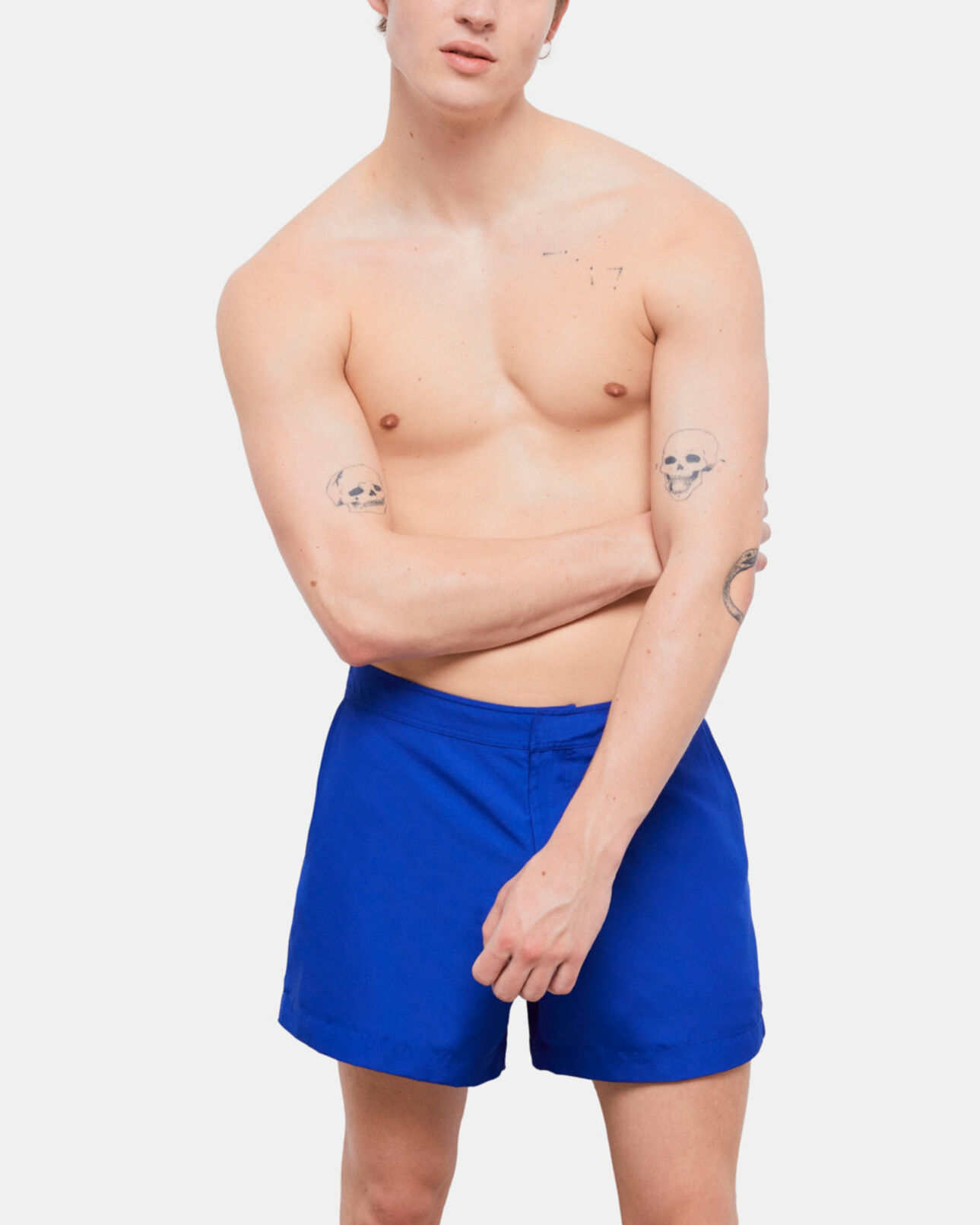 The Kooples HERREN BLUE blaue badeshorts mit logo