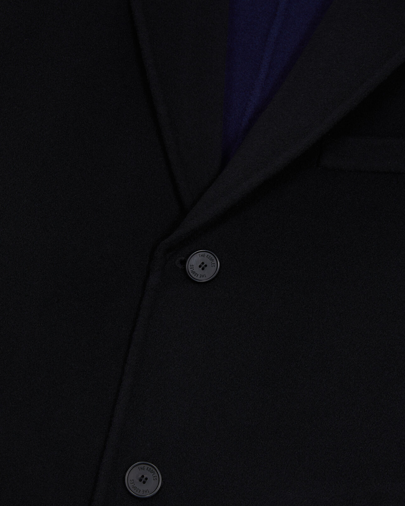 The Kooples MEN BLACK NAVY wool-blend mid-length black coat