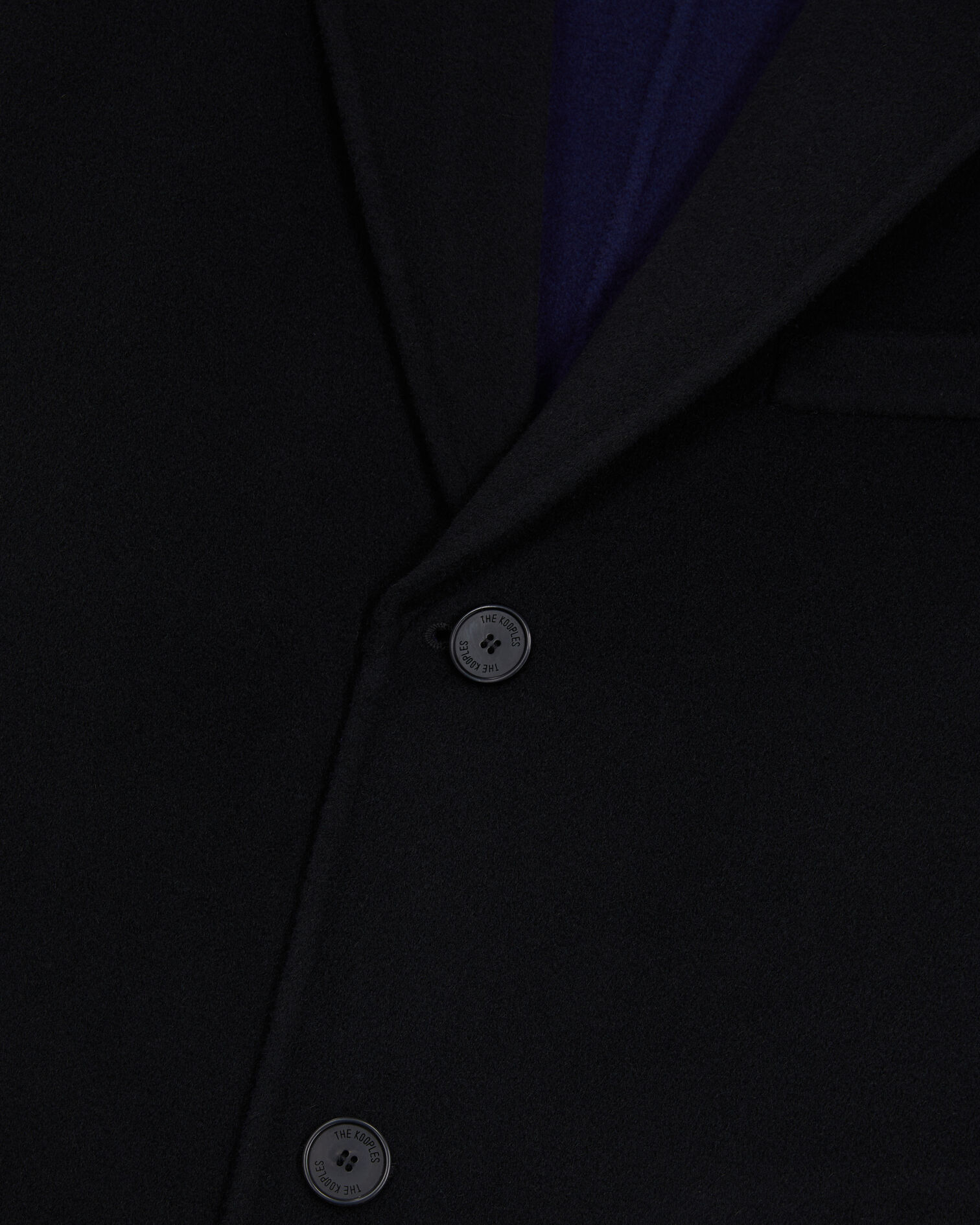 Wool-blend mid-length black coat, BLACK NAVY, hi-res image number null