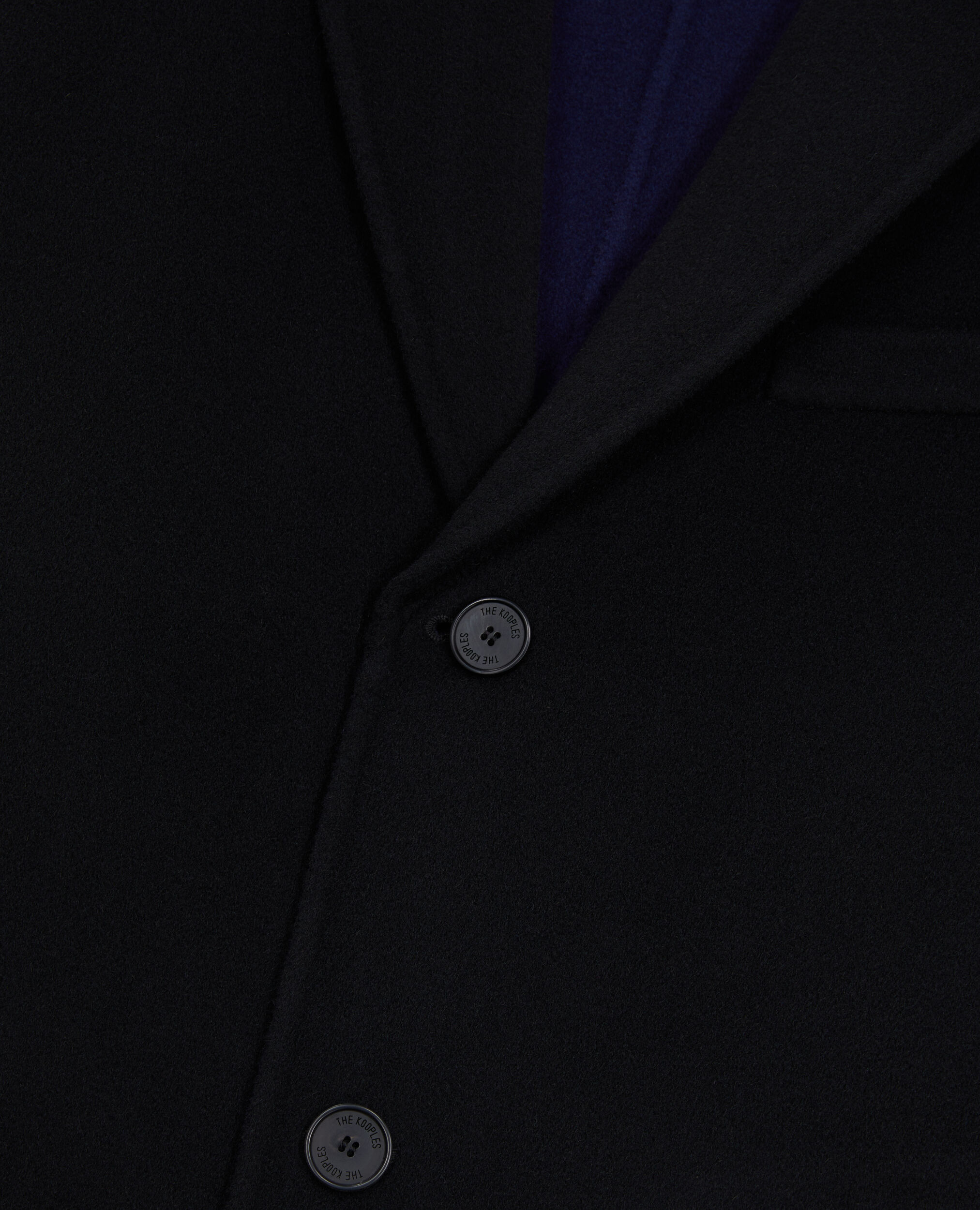 Langer schwarzer Mantel aus Wolle, BLACK NAVY, hi-res image number null