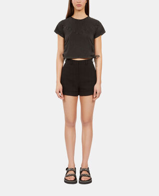The Kooples DAMEN BLACK schwarze tweed-shorts
