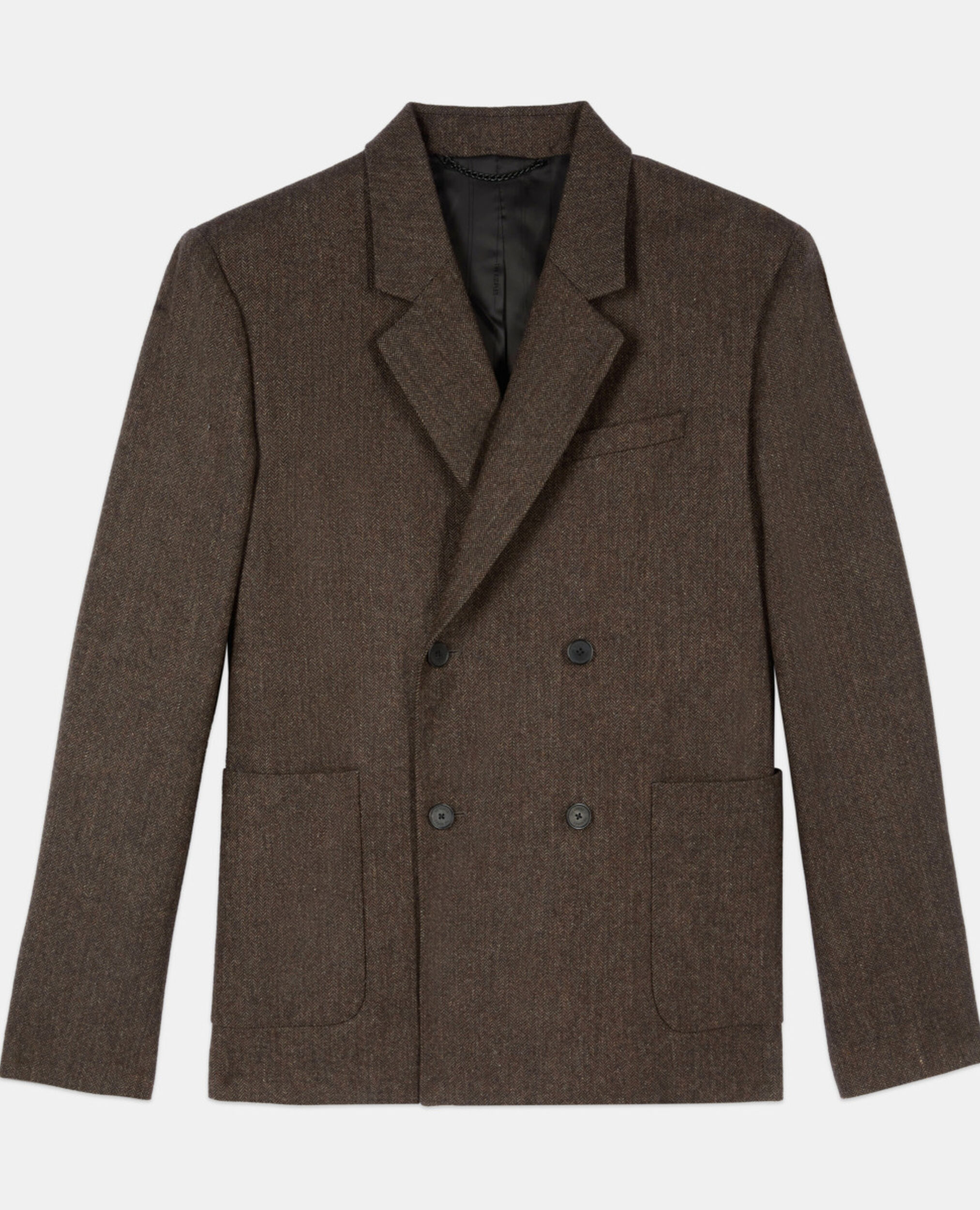 Veste de costume marron en laine, BROWN, hi-res image number null