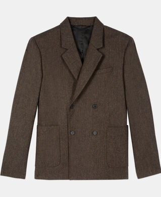 The Kooples HOMME BROWN veste de costume marron en laine