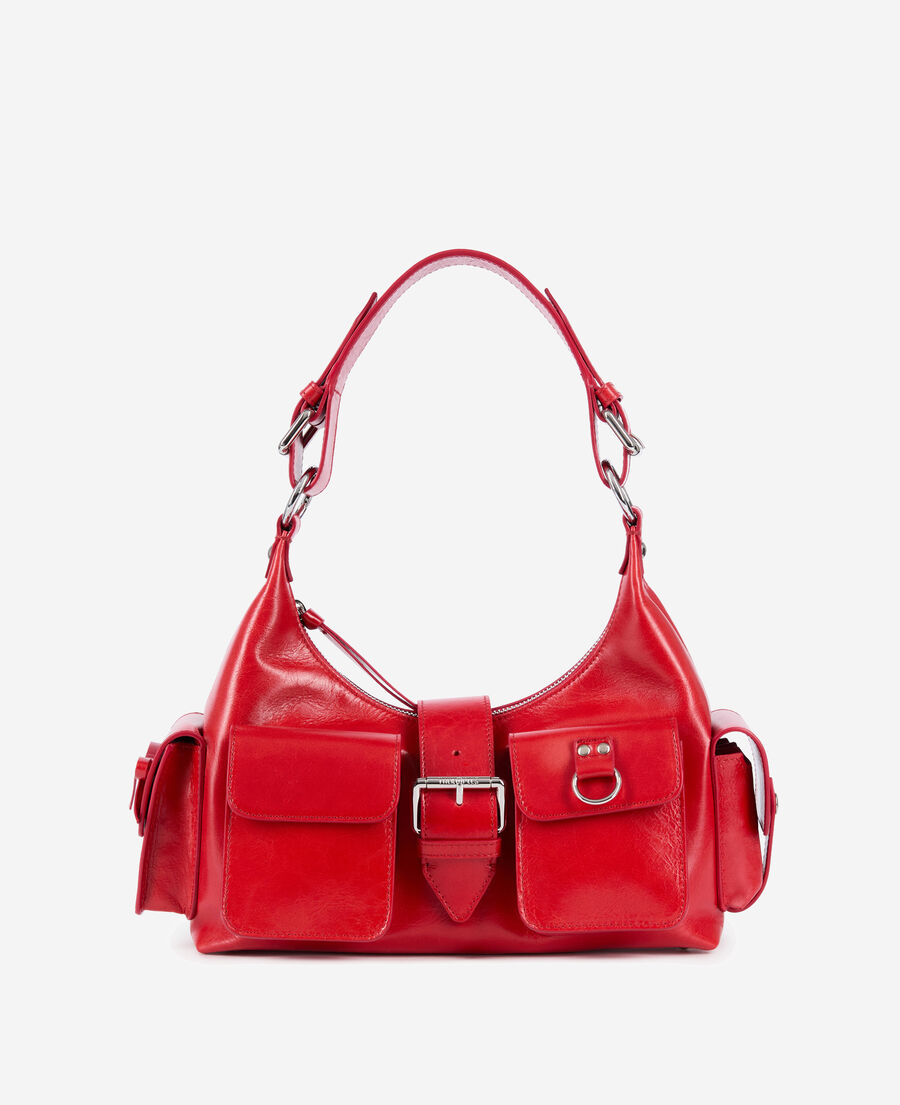 The Kooples DAMEN RED rote amelia tasche aus leder mit vintage-behandlung