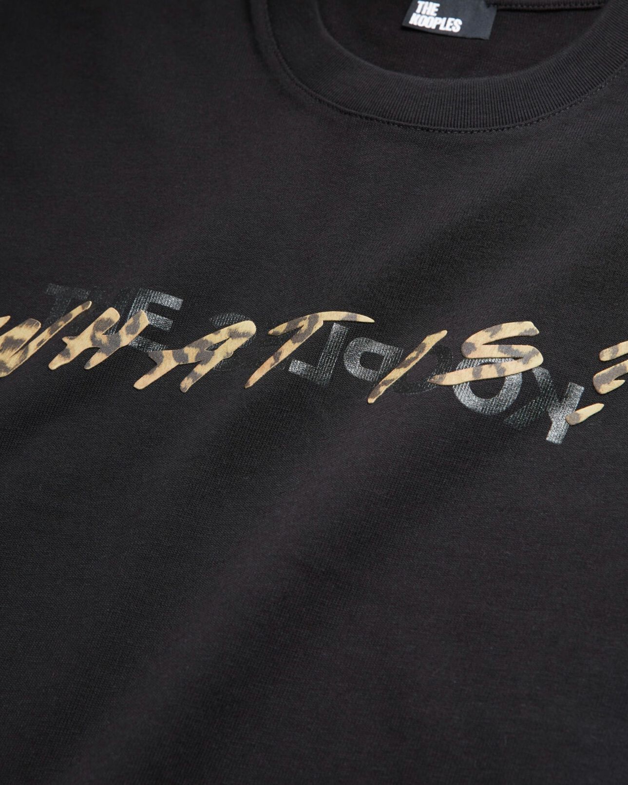 The Kooples FEMME BLACK t-shirt what is noir et léopard