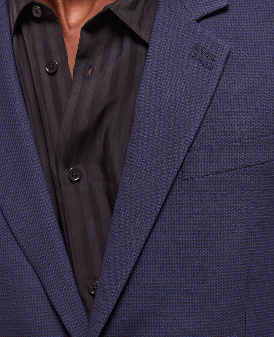 veste de costume en laine pied-de-poule