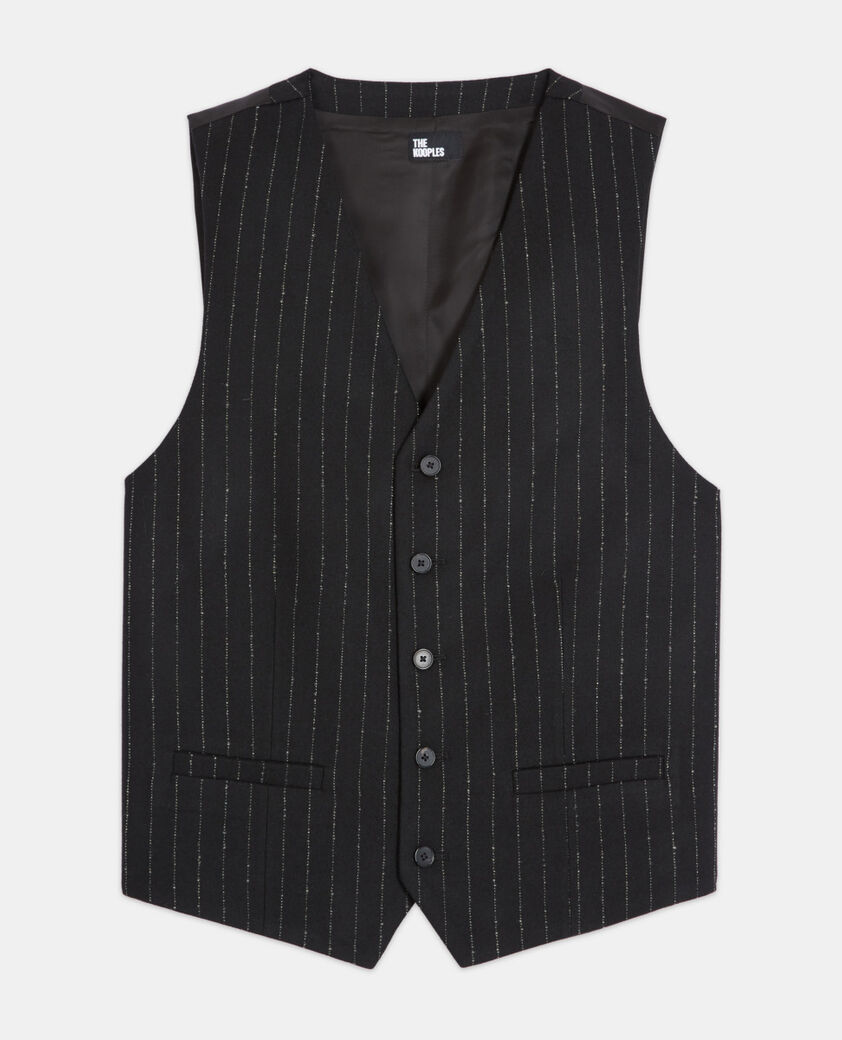 The Kooples H BLACK WHITE striped suit vest