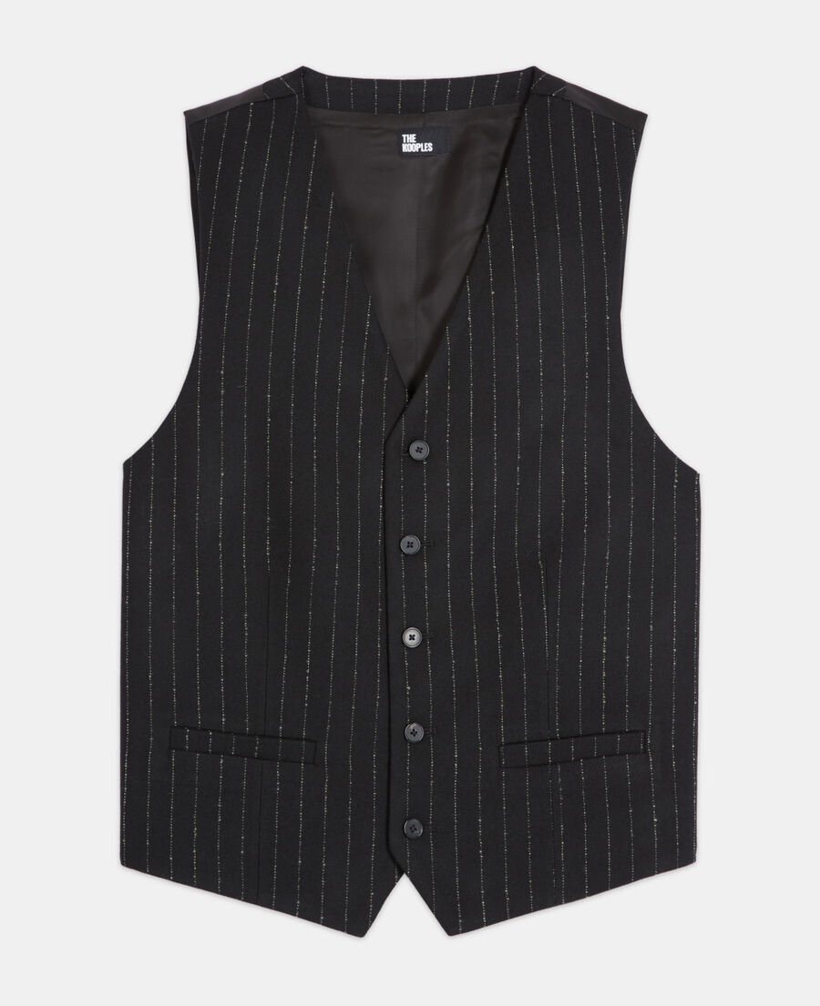 The Kooples H BLACK WHITE striped suit vest