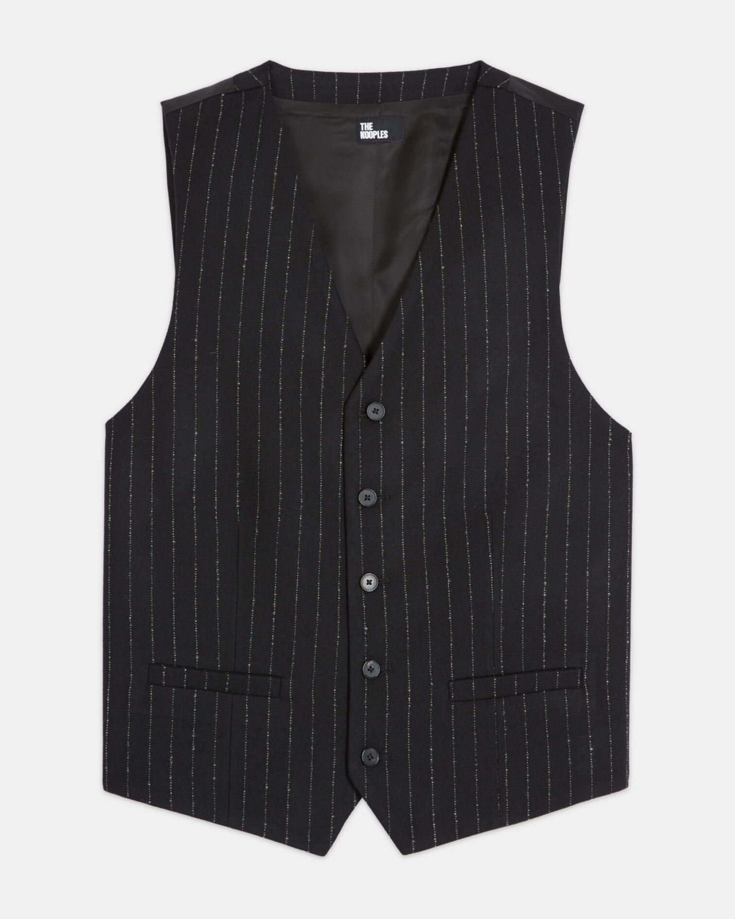 Striped suit vest, BLACK WHITE, hi-res image number null