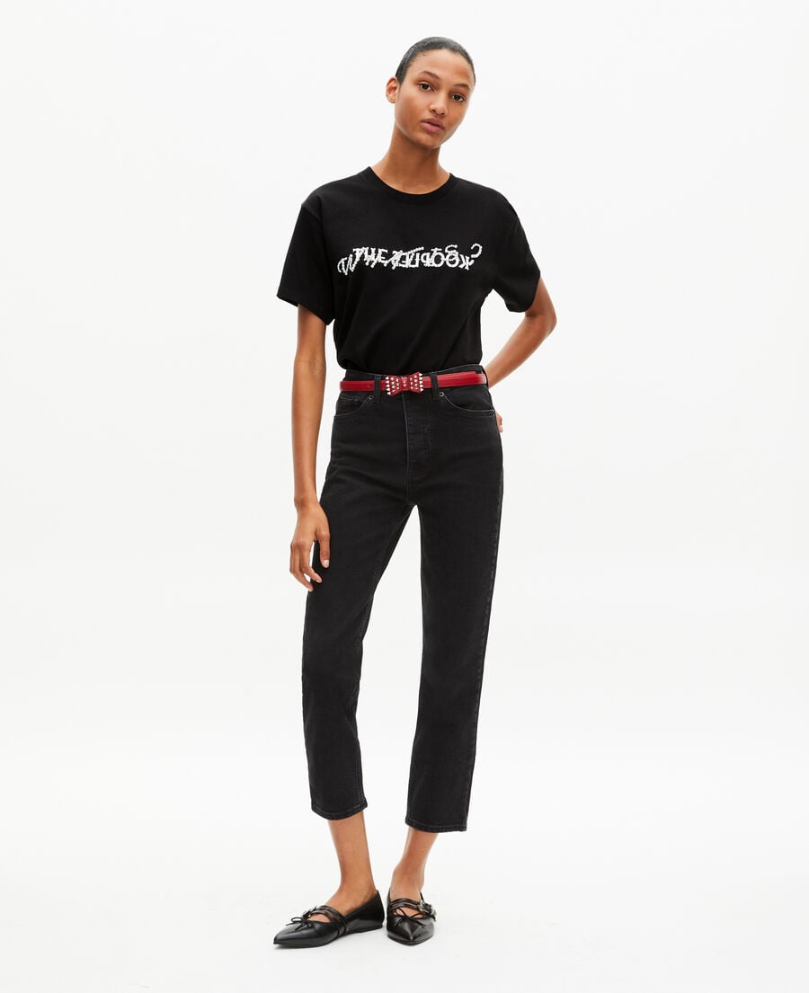 The Kooples WOMEN BLACK what is t-shirt with black beads