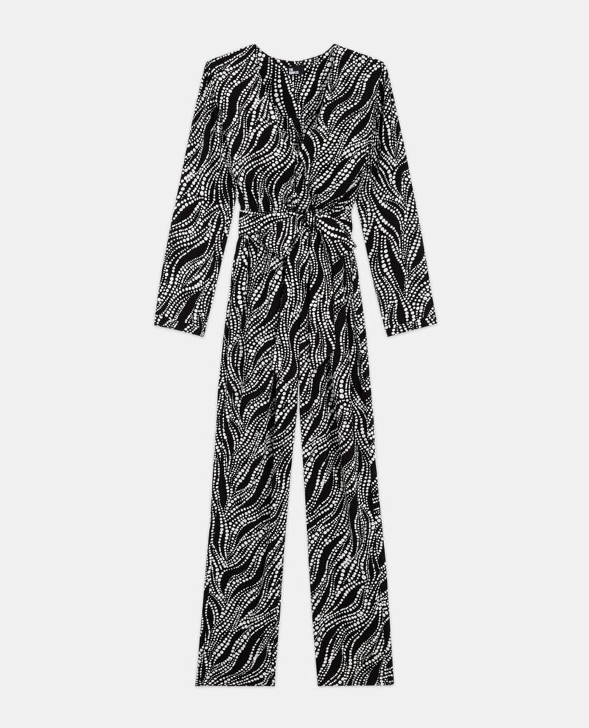The Kooples WOMEN BLACK WHITE printed jumpsuit
