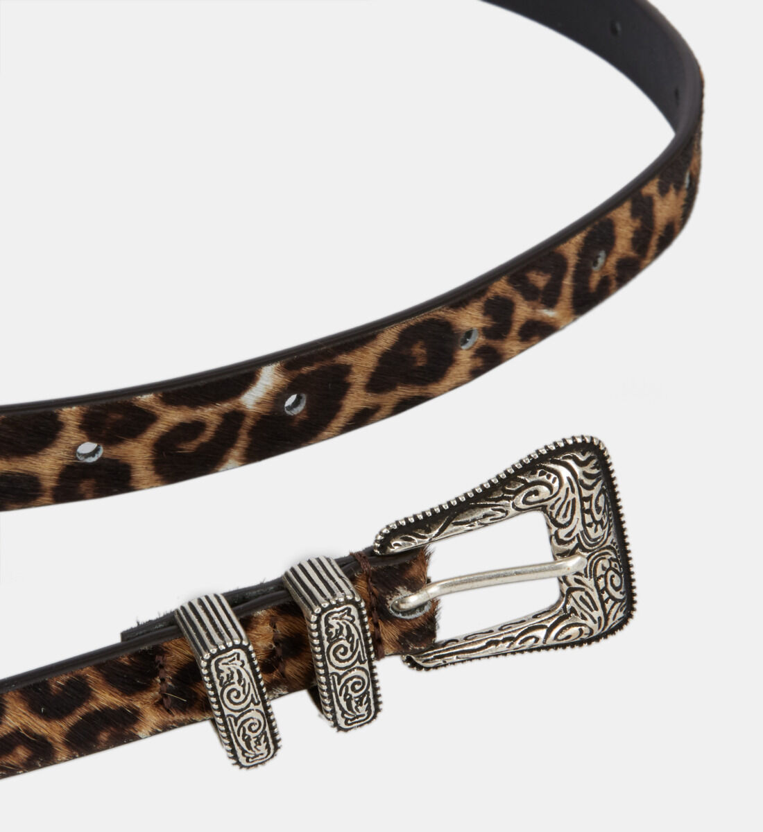 Thin leopard print leather belt The Kooples