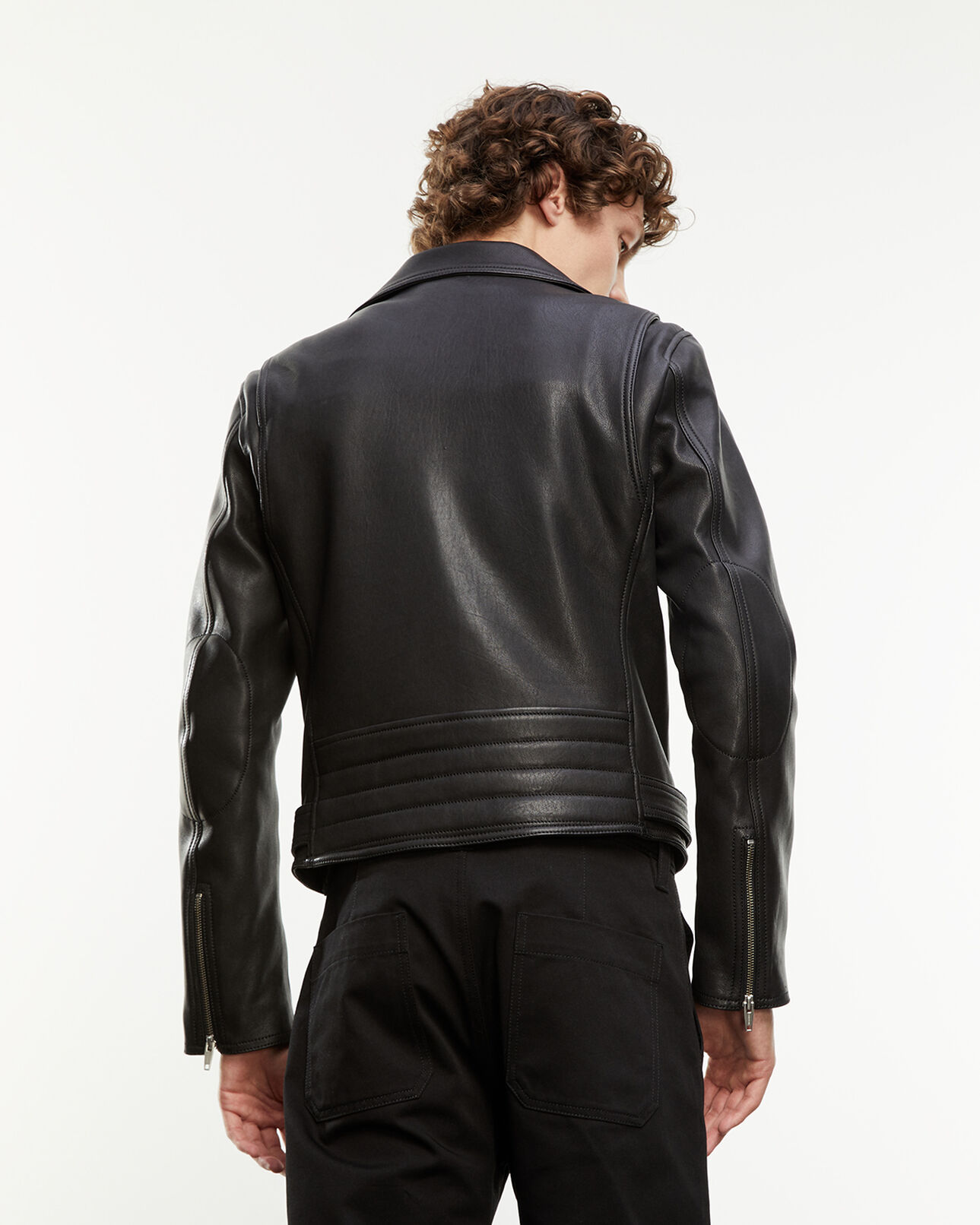 The Kooples HERREN BLACK lederjacke schwarz gesteppt