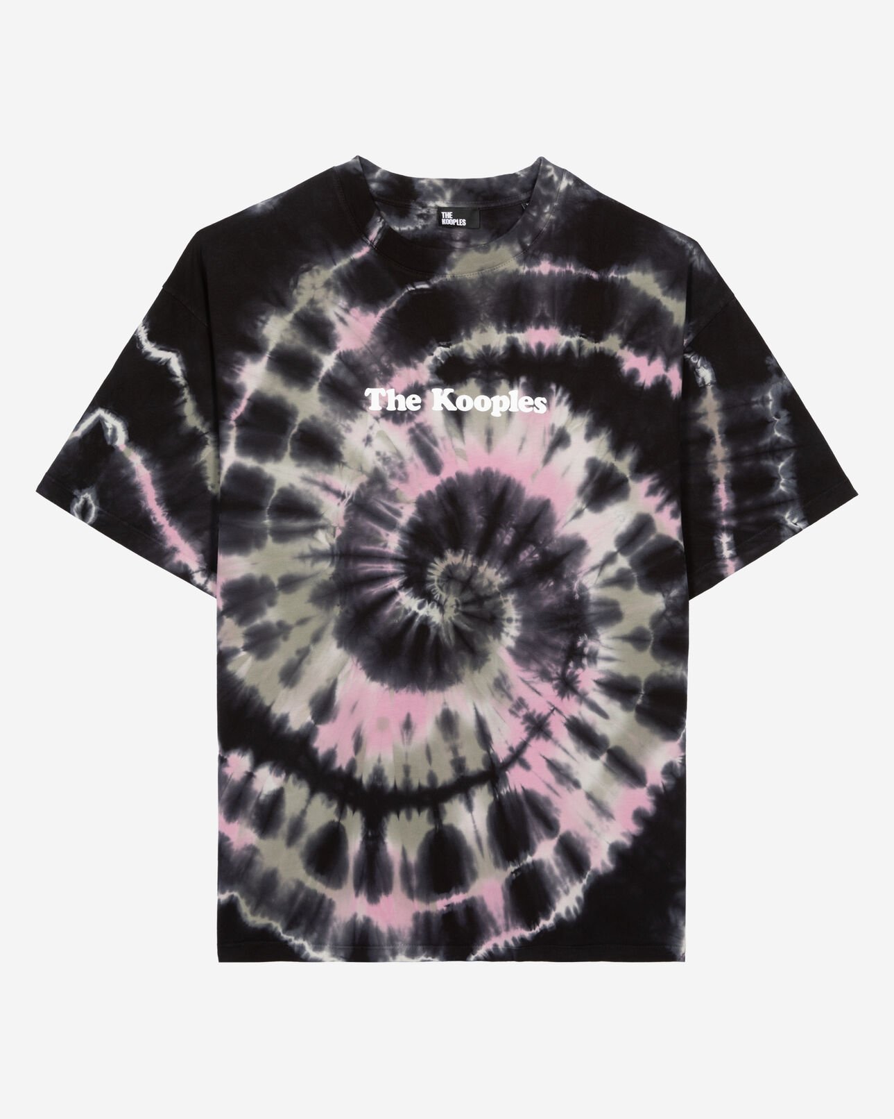The Kooples MEN ECRU GREEN black tie-dye t-shirt