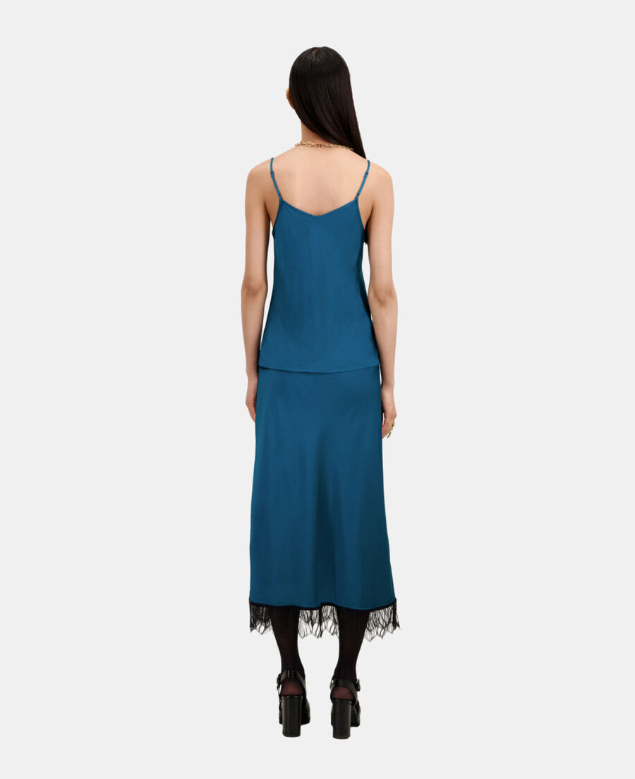 The Kooples F MEDIUM BLUE blue camisole with lace details