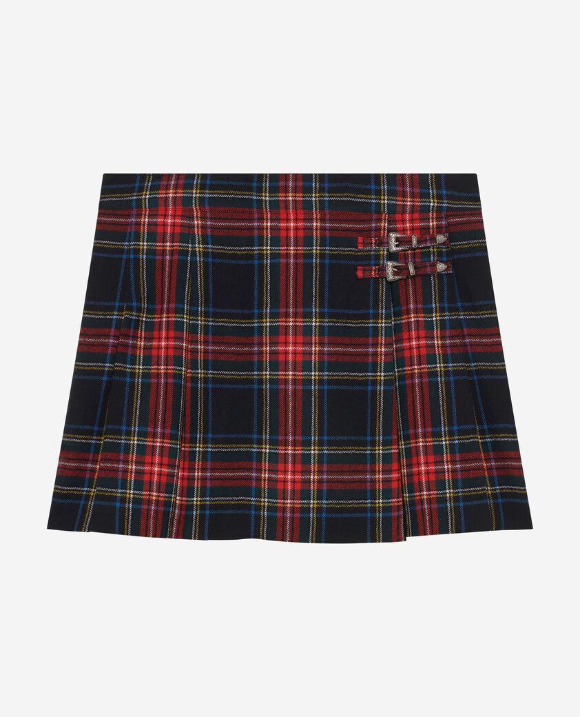 The Kooples WOMEN ROUGE NOIR short tartan skirt in red and black