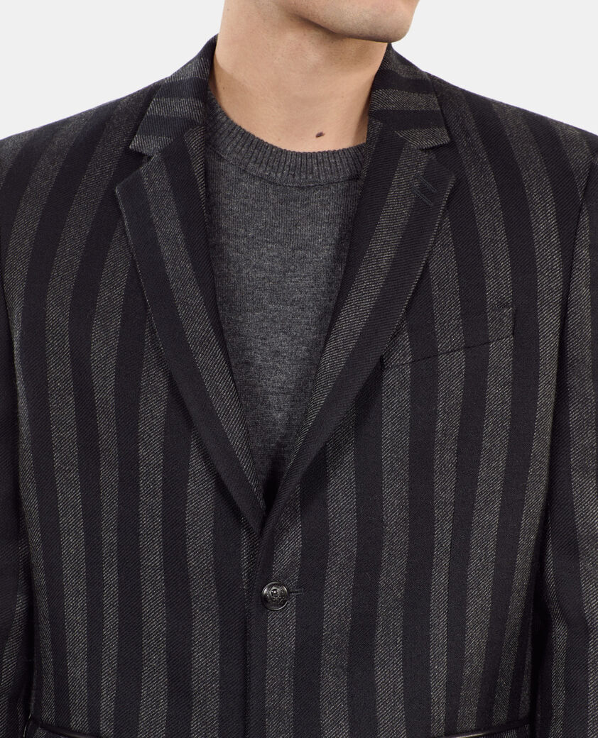 The Kooples HERREN BLACK GREY blazer aus wolle mit streifen