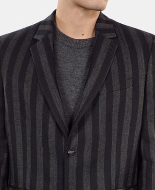 The Kooples H BLACK GREY striped wool blazer