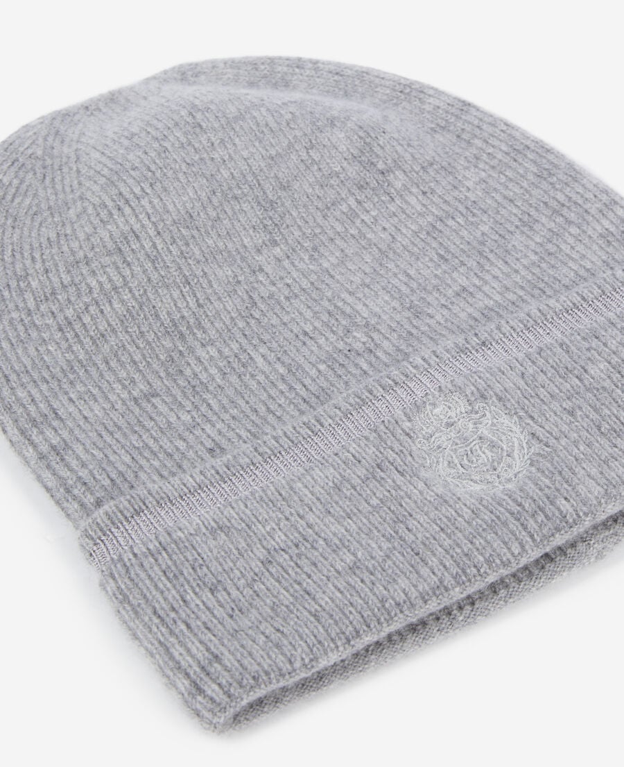 The Kooples MIXED MIDDLE GREY MEL grey cashmere beanie