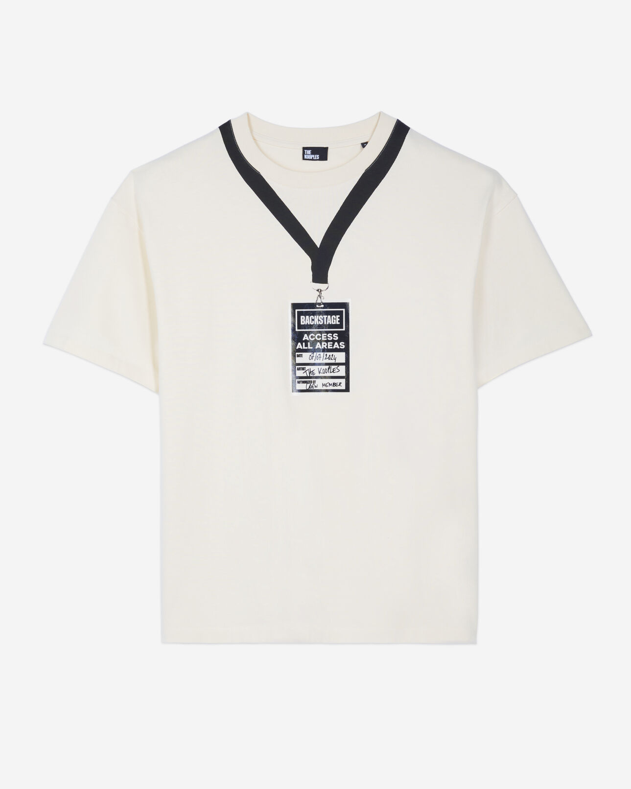 The Kooples MEN ECRU white backstage serigraphy t-shirt