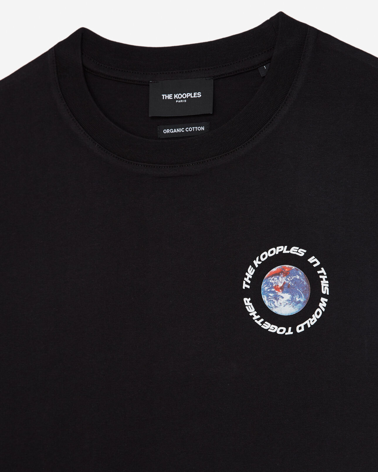 The Kooples WOMEN BLACK black cotton t-shirt with planet logo