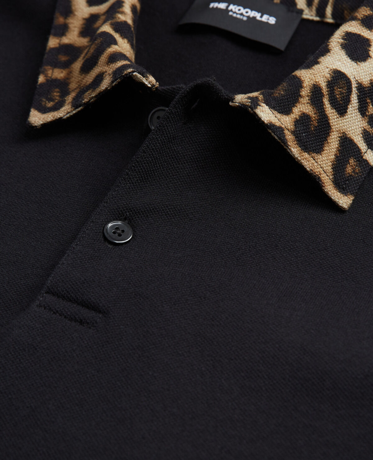 Polo with leopard print collar The Kooples